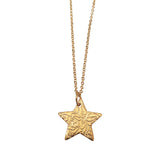 Star Pendant with Etched Tiger Lilies Motif