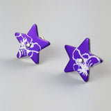 Birth Flower Earrings - July's Larkspur in Purple