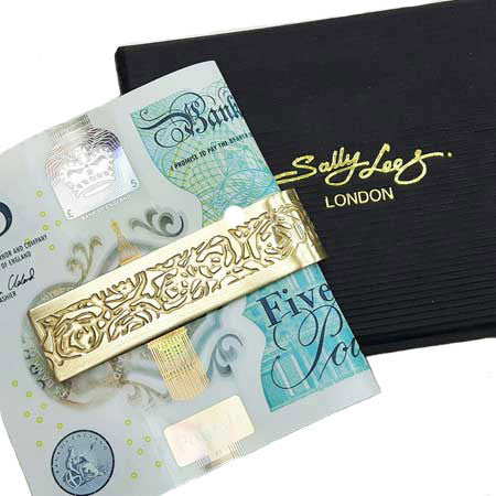 Brass Roses Money Clip