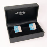 Blue Larkspur Cufflinks in silver and aluminium