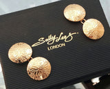 Hand made Contemporary gold coated silver chain cufflinks with tigerlily motifs 