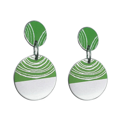 Green aluminium Women's suffrage earrings