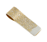 Silver and gold Roses Money Clip