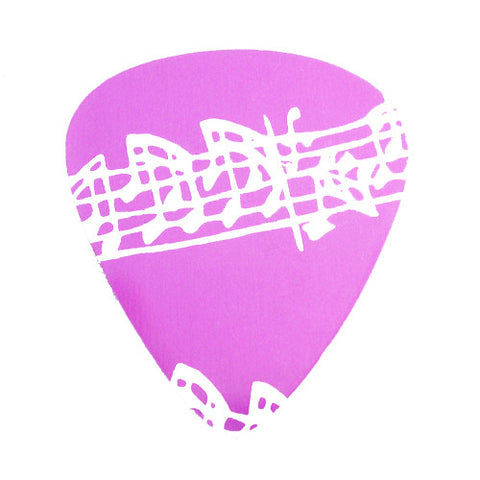 Guitar Pick - Pink Musical Notes