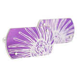 hand made designer purple chrysanthemum print aluminium and sterling silver cufflinks