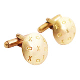 Brass XOX hand stamped round domed cufflinks
