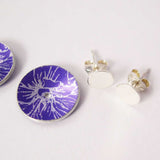 July's Birth flower Larkspur aluminium and silver earrings