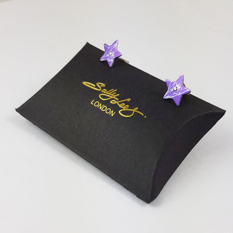 August Gladioli Birth Flower Earrings in Lilac
