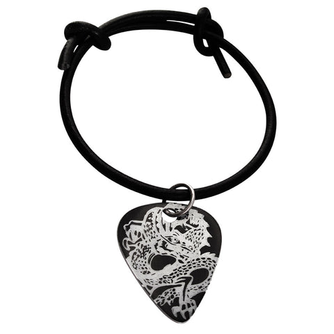 Guitar Pick Bracelet - Black Dragon