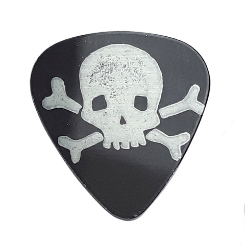 Guitar pick - black skull motif