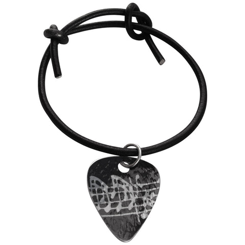 Black Guitar Pick musical notes Bracelet 