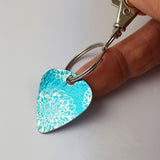 Blue Aster Guitar Pick Key Ring
