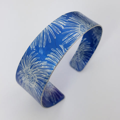 Blue Chrysanthemum Birth Flower Cuff