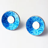 Birth Flower Earrings - June's Rose in Blue
