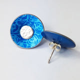 Birth Flower Earrings - June's Rose in Blue