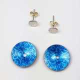 Birth Flower Earrings - June's Rose in Blue
