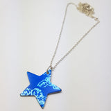 Birth Flower Pendant - June's Roses in Blue