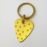 XOX Brass Guitar Pick Key Ring