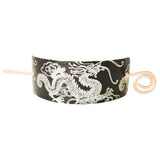Black chinese dragon hand made aluminum hair slide