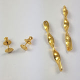 Gold-plated silver stud twist earrings
