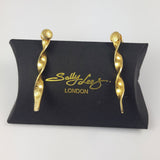 Gold-plated silver stud twist earrings