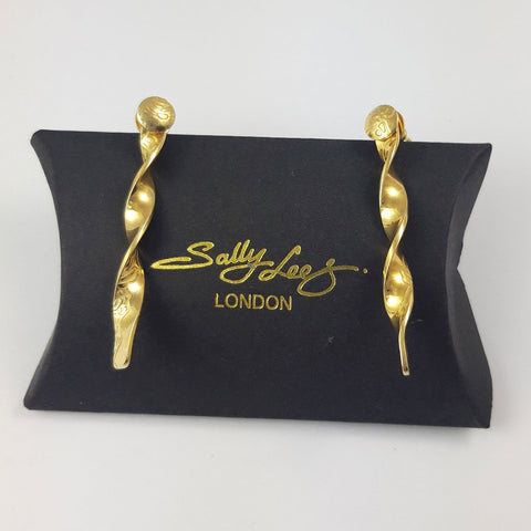 Gold-plated silver stud twist earrings
