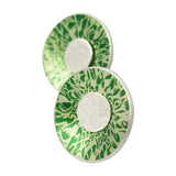 September's Birth Flower green aster aluminum and green earrings