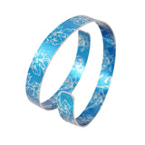 Blue Iris aluminium birth flower cuff by Sally Lees