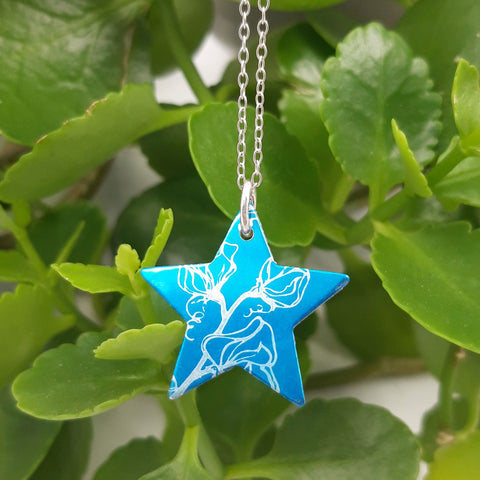 May's Birth Flower Sweet Pea Star Pendant