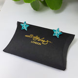 May birth fower, green, lily of the valley, star, stud earrings