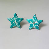 May birth fower, green, lily of the valley, star, stud earrings