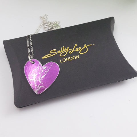 Birth Flower Pendant - August Glaidioli in Pink