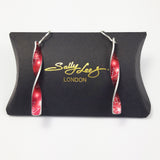 December Birth Flower Red Poinsettia Earrings