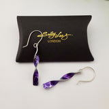 July's Birth Flower - Purple Larkspur Earrings