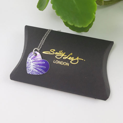 November's Birth Flower - Purple Chrysanthemum Pendant