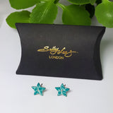 May birth fower, green, lily of the valley, star, stud earrings