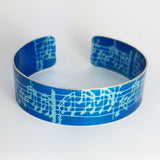 Blue Musical Notes Cuff