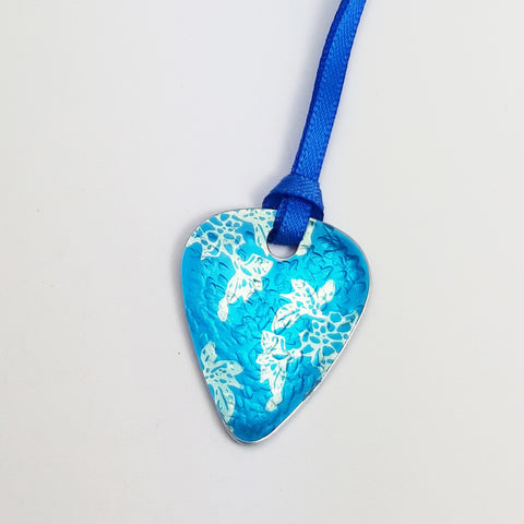 Birth Flower Guitar Pick Pendant- January's Carnations