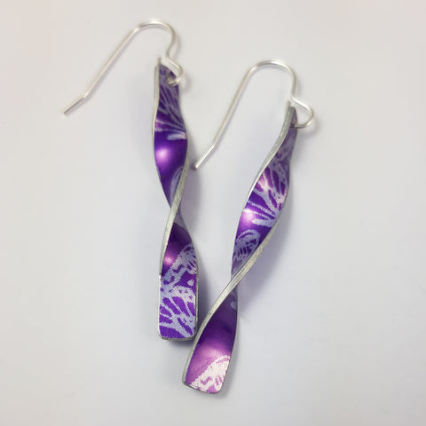 Purple Butterfly Pattern Earrings