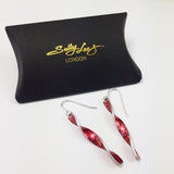 December Birth Flower Red Poinsettia Earrings