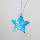 May's Birth Flower Sweet Pea Star Pendant