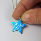 May's Birth Flower Sweet Pea Star Pendant