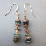 Tourmaline and hematite earrings