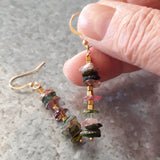 Tourmaline and hematite earrings