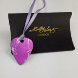 August's birth flower, pink anodized aluminum, gladioli print, guitar pick pendant