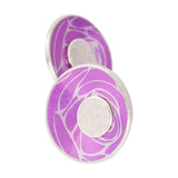 June's Birth Flower pink roses aluminium and silver stud earrings