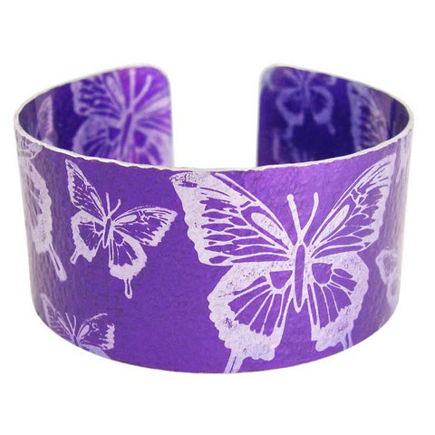Purple Butterflies Cuff