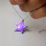 Birth Flower Pendant - July's Larkspur in Purple