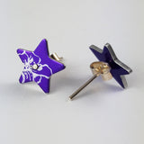 Birth Flower Earrings - July's Larkspur in Purple