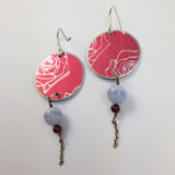 Birth Flower Earrings - June's Roses in Red